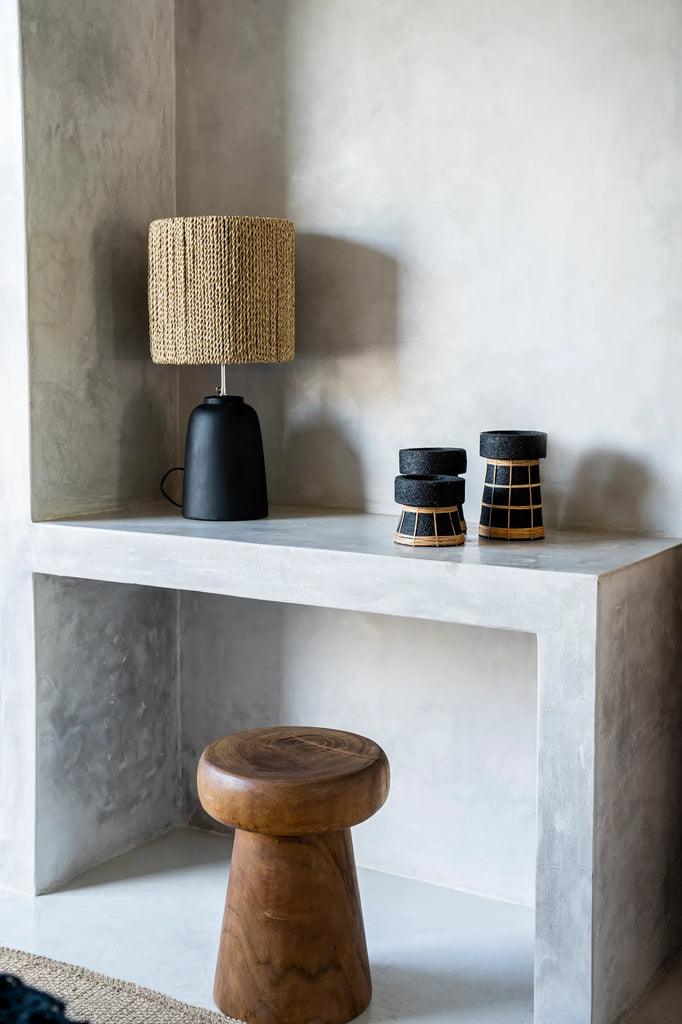 The Serene Candle Holder Black Natural Large , Kandelaar , Bazar Bizar , livinglovely.nl