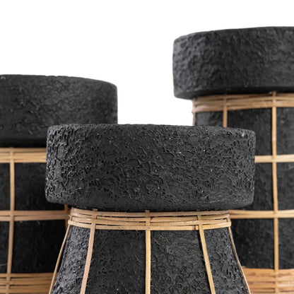 The Serene Candle Holder Black Natural Large , Kandelaar , Bazar Bizar , livinglovely.nl