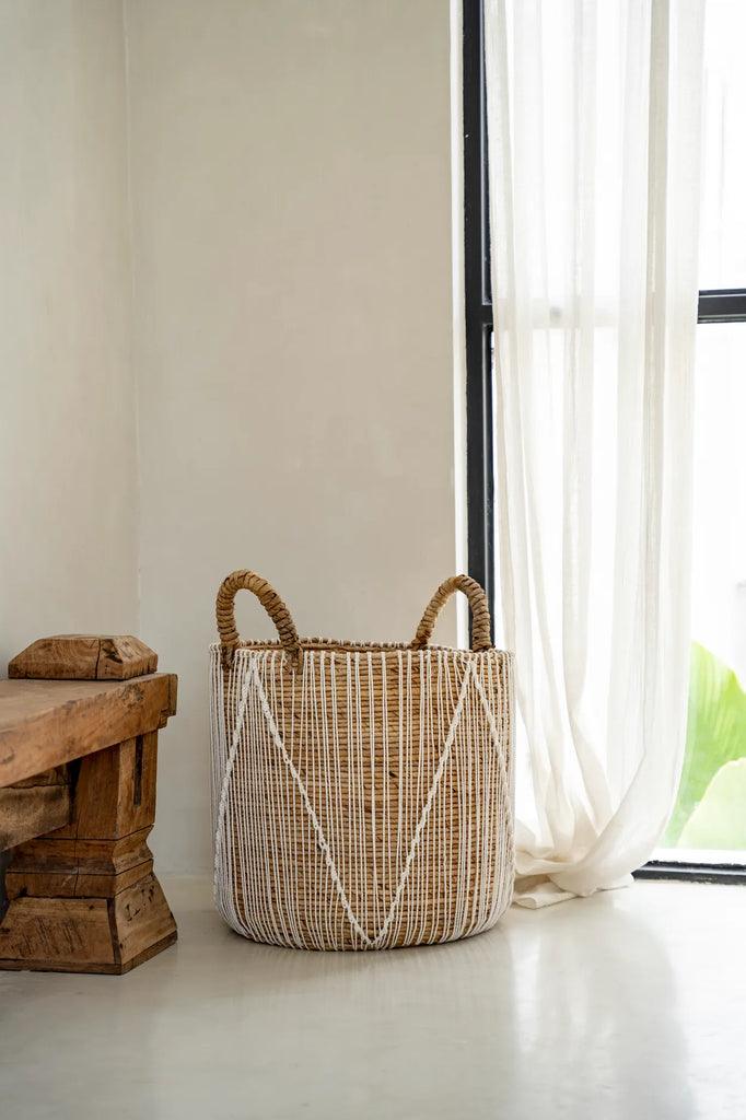 The Straight Stitched Macrame Basket - Large , Mand , Bazar Bizar , livinglovely.nl