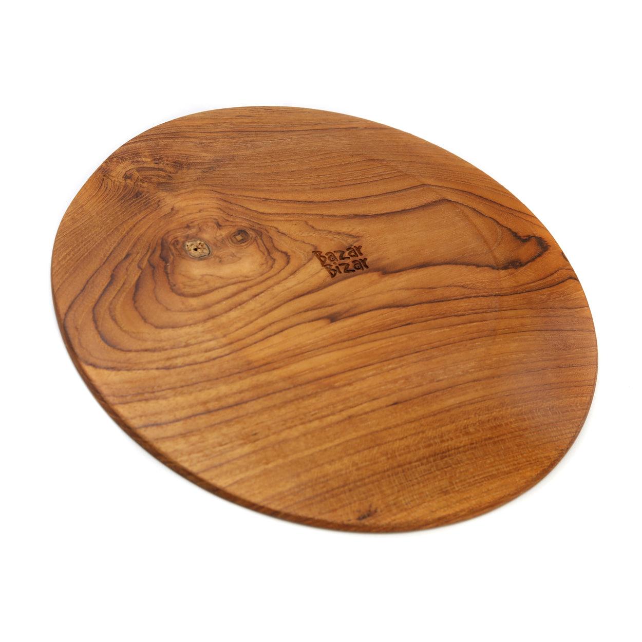 The Teak Root Round Plate Extra Large , Bord , Bazar Bizar , livinglovely.nl