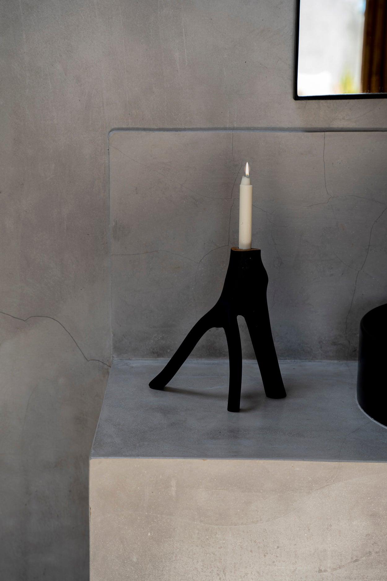 The Triple Twig Candle Holder Black , Kandelaar , Bazar Bizar , livinglovely.nl