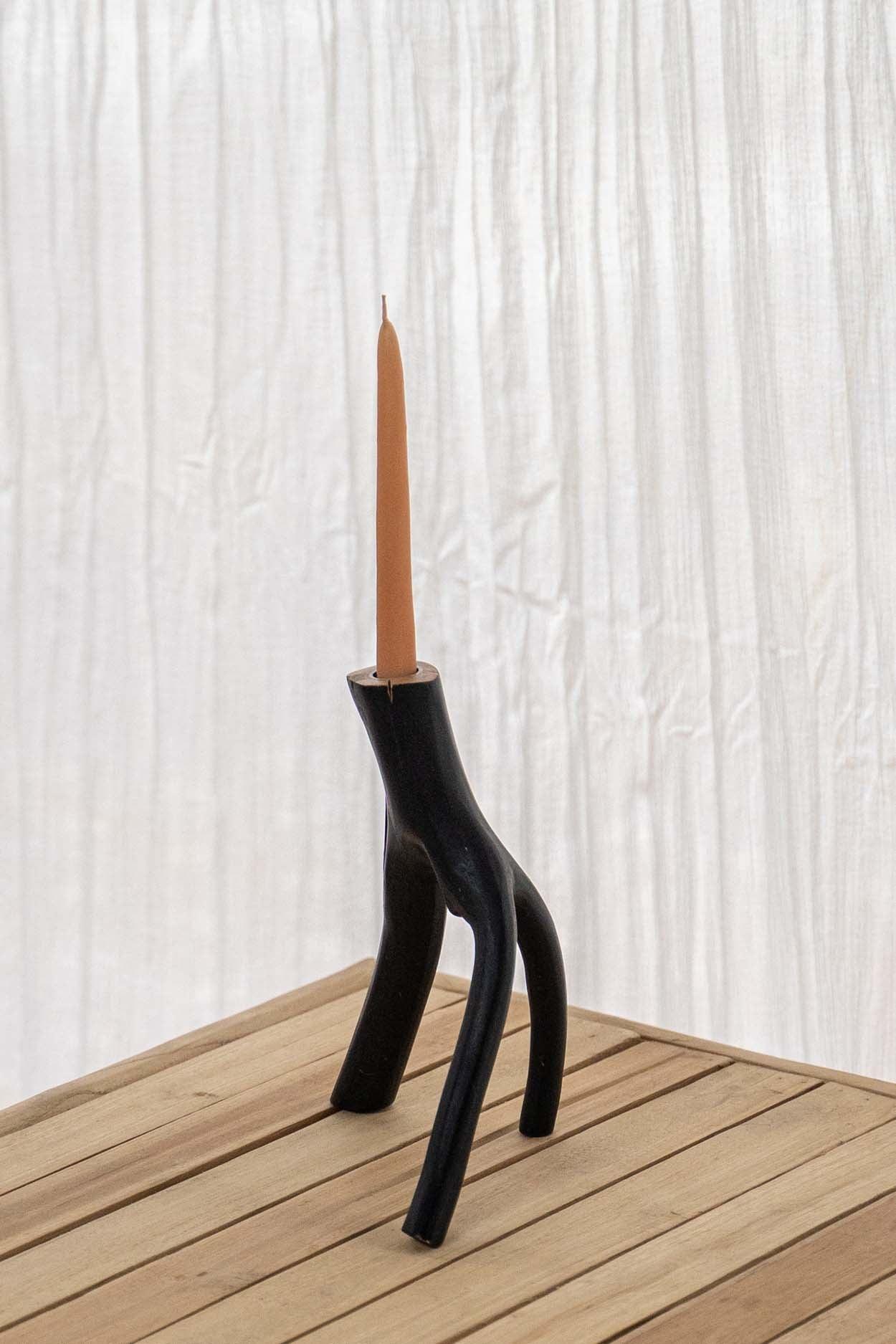 The Triple Twig Candle Holder Black , Kandelaar , Bazar Bizar , livinglovely.nl