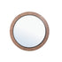 Tiess Natural Round Wooden Veneer Mirror Small van PTMD, ronde spiegel met houtfineer lijst op witte achtergrond