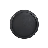 Tiess Natural Round Wooden Veneer Mirror Small van PTMD, zijaanzicht van de spiegellijst op witte achtergrond