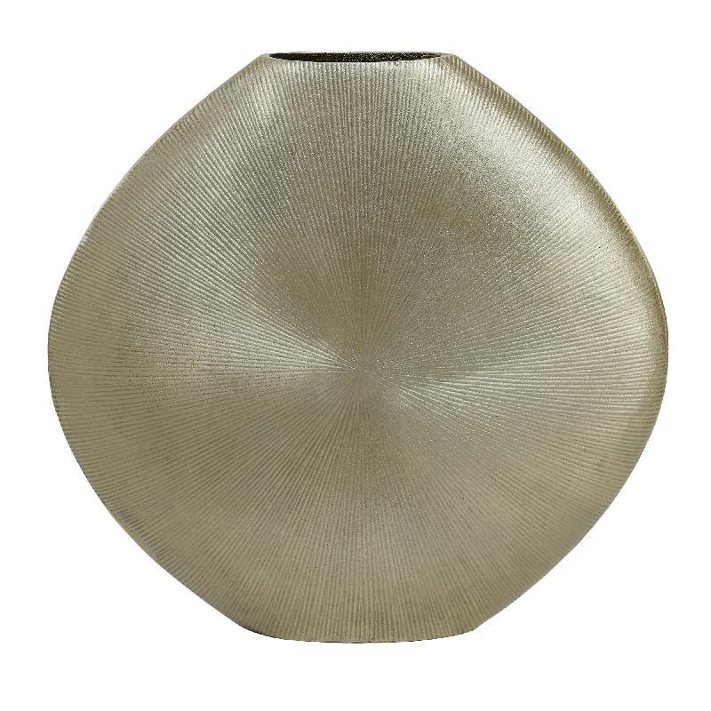 Tiro Gold Aluminium Gold Pot Ovaal Stripe Pattern PTMD - Pot - PTMD - livinglovely.nl