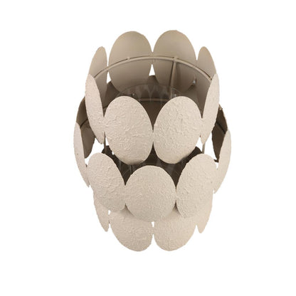 Tiyron Cream iron round stormlight round pattern PTMD - Windlicht - PTMD - livinglovely.nl