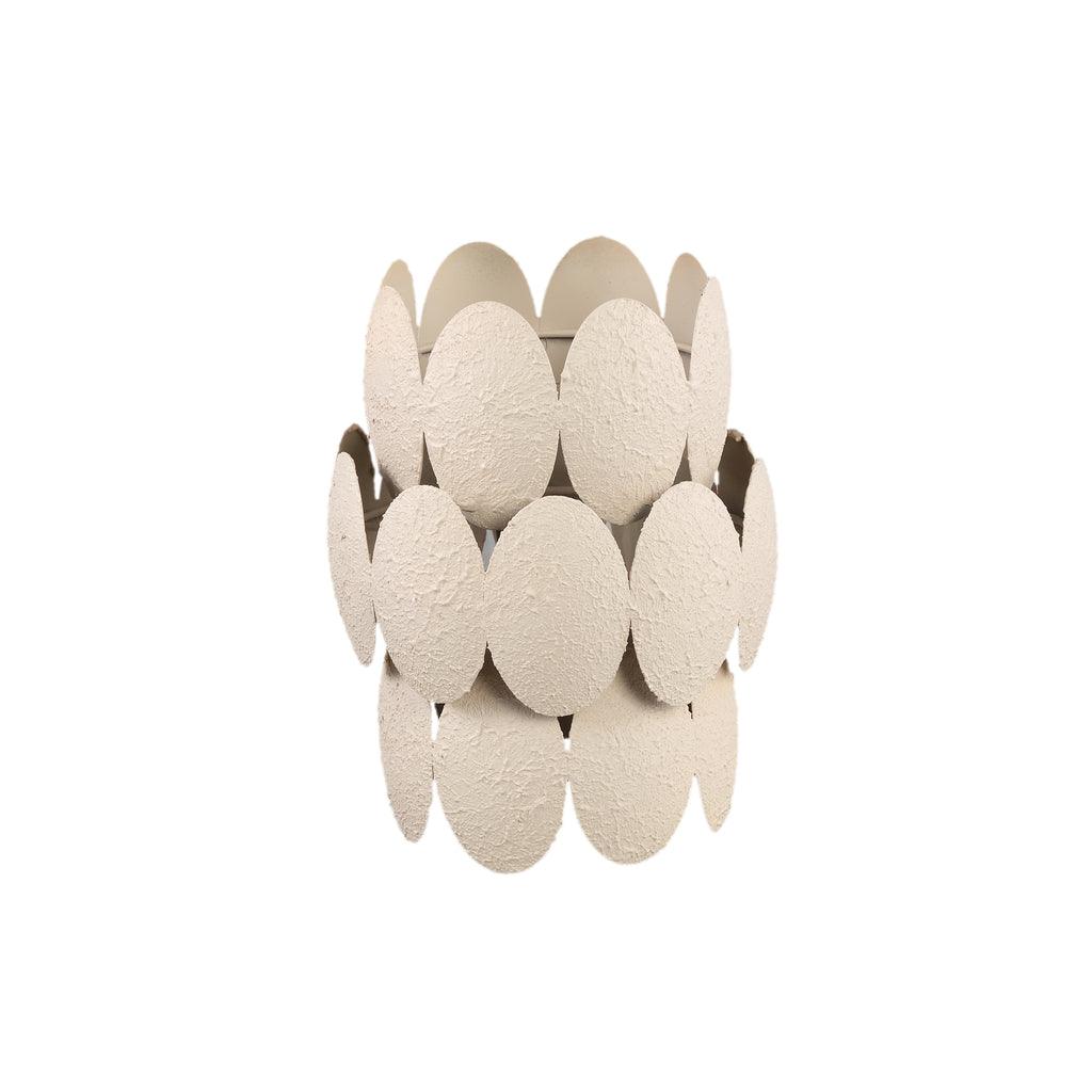 Tiyron Cream iron round stormlight round pattern PTMD - Windlicht - PTMD - livinglovely.nl