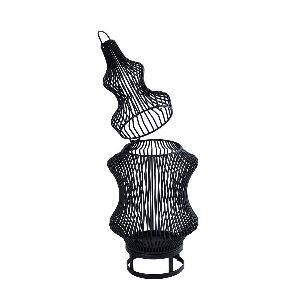 Tobin Lantaarn - 23x23x60 cm - Ijzer - Zwart PTMD - Lantaarn - PTMD - livinglovely.nl