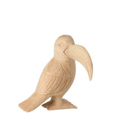 Toekan Albasia Hout Naturel Small - Beeld - J-Line - livinglovely.nl