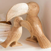Toekan Albasia Hout Naturel Small - Beeld - J-Line - livinglovely.nl