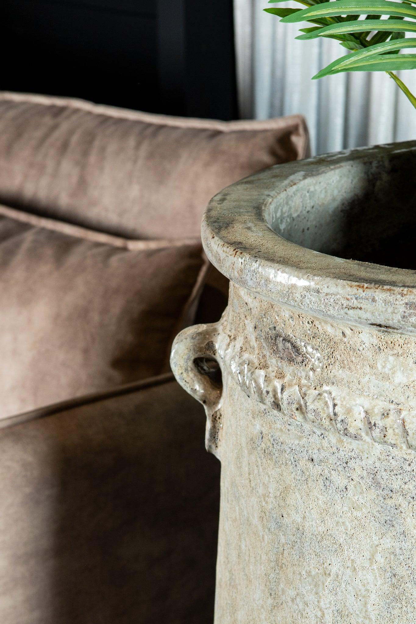 Tony XXL Plantenpot Grijs Hoog PTMD - Pot - PTMD - livinglovely.nl