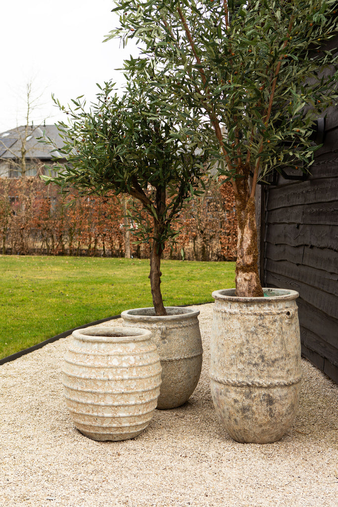 Tony XXL Plantenpot Grijs Hoog PTMD - Pot - PTMD - livinglovely.nl