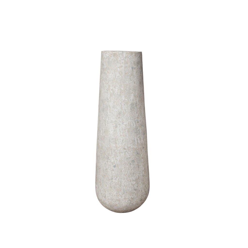 Toshiba White Round High GRC Pot L 50x50x150cm PTMD - Pot - PTMD - livinglovely.nl
