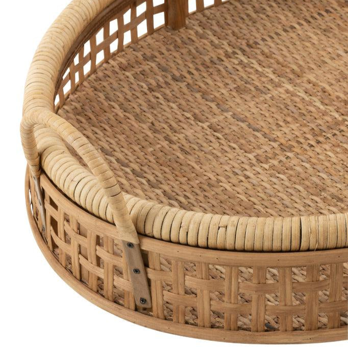 Tray Pick Rattan/Bamboo Natural Small - - J-Line - livinglovely.nl