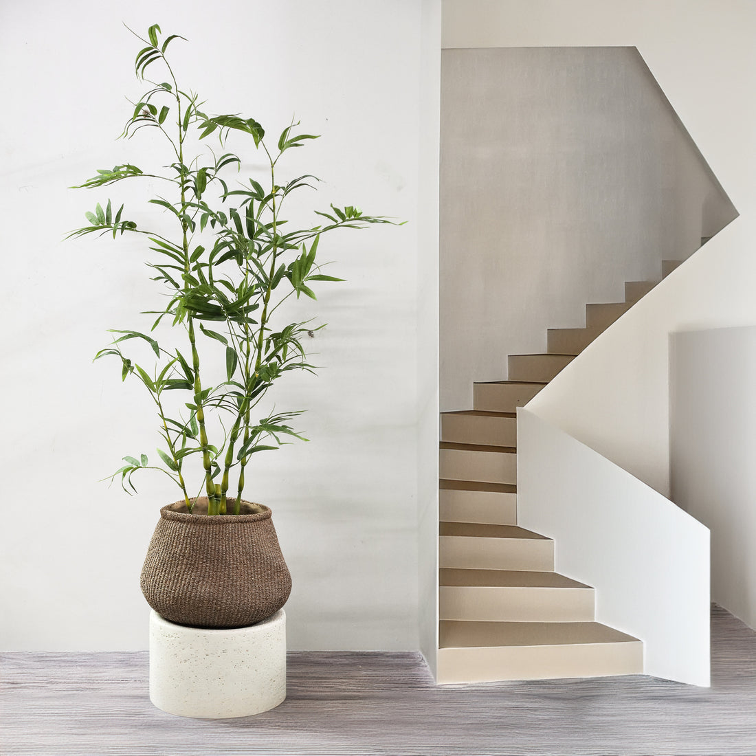 Tree Green Bamboo Tree In Pot 135x80x150cm PTMD - Kunstplant - PTMD - livinglovely.nl
