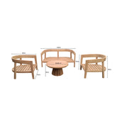 Tuinset Bilbao van Livingfurn, Naturel teak met beige kussens