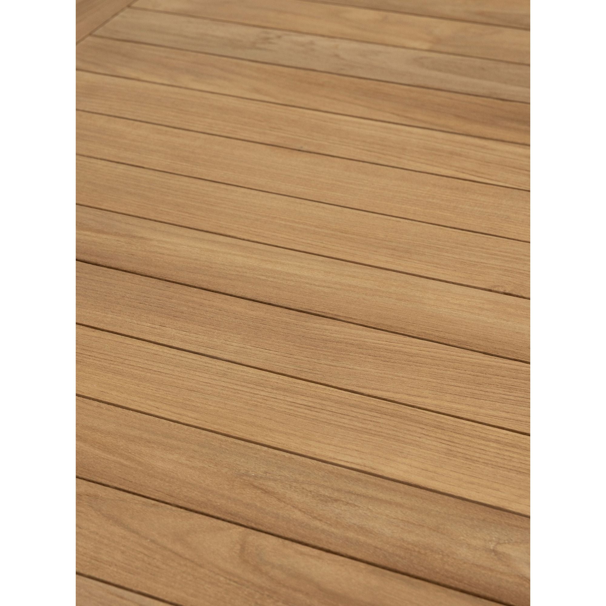 Teakhouten tafelblad van de Tuintafel Amaro Outdoor van DTP Home met zichtbare nerf