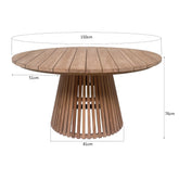 Afmetingen Tuintafel Cindo Ø150cm: Ø150cm x H76cm