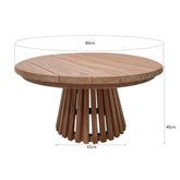 Afmetingen Tuintafel Cindo Ø80cm: Ø80cm x H38cm