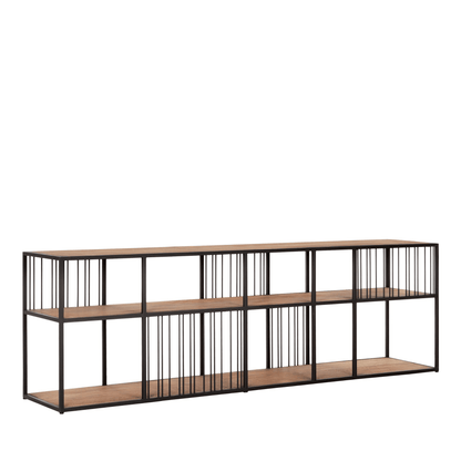 Barra tv-meubel 225cm rondom afgewerkt teakhout detail