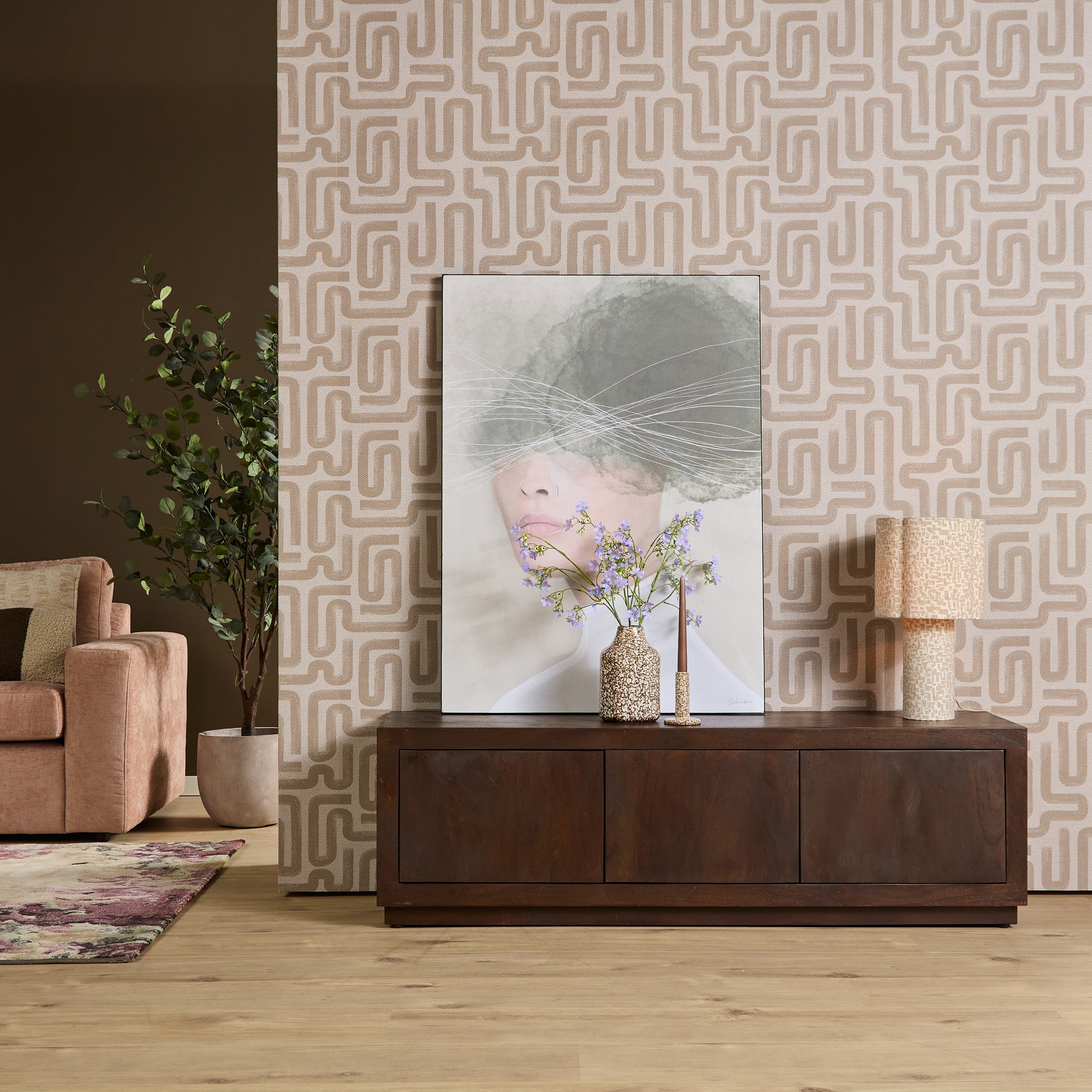 TV-meubel Brussel van Starfurn in bruin mangohout, 150 cm breed