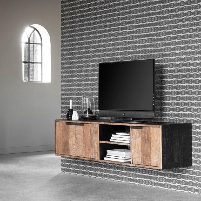 TV-meubel Cosmo Hangend Medium van DTP Home, detail van de metalen handgreep