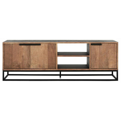 TV-meubel Cosmo No.2 Medium van DTP Home in gerecycled teakhout met zwart frame
