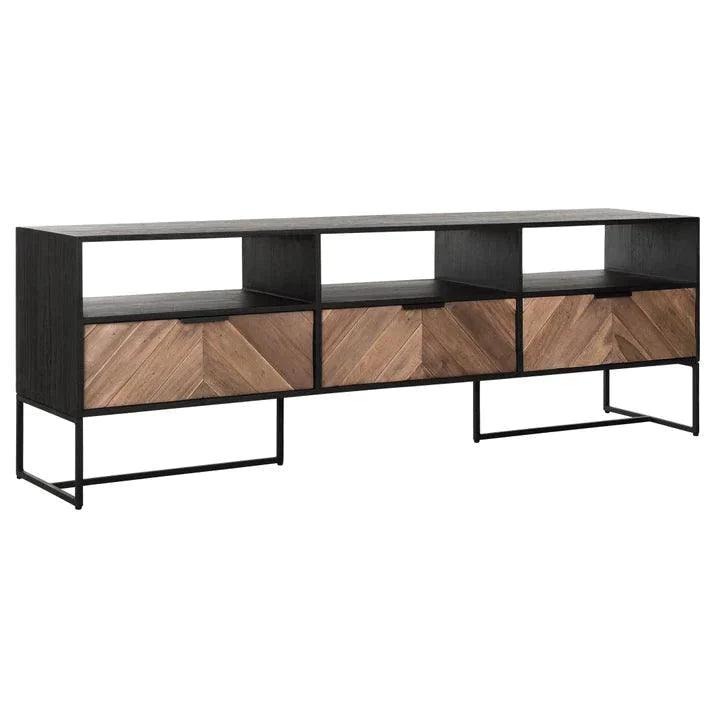 TV-meubel Criss Cross 180cm van DTP Home, detail van het visgraatpatroon
