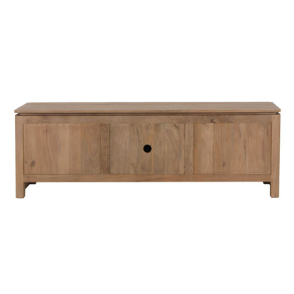 TV-meubel Dallas Mangohout Naturel 165cm van Starfurn met drie deuren