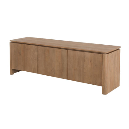 Houtnerf en naturel afwerking van het TV-meubel Dallas Mangohout van Starfurn