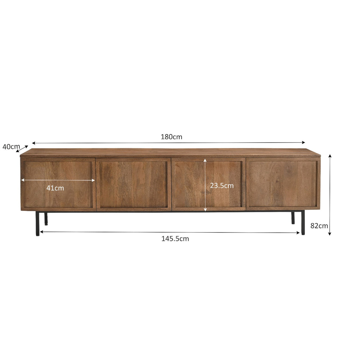 TV-meubel Elan Pecan 180cm van massief mangohout