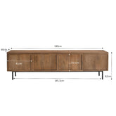 TV-meubel Elan Pecan 180cm van massief mangohout
