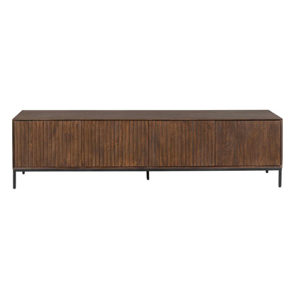 Tv Meubel Madison Mangohout Bruin 210cm van Starfurn, detail van de handgemaakte afwerking en rand