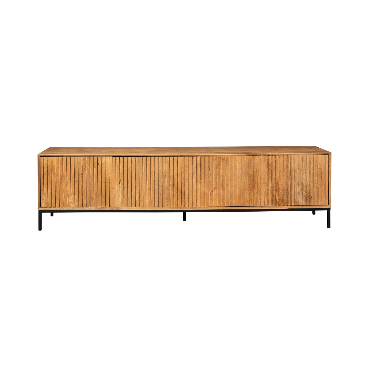 Madison tv meubel naturel gestyled met vazen en boeken