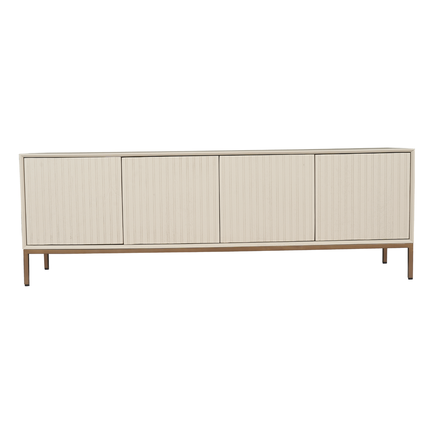 Tv meubel Madison Zand, 45 cm diep en 55 cm hoog, met slank metalen onderstel