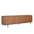 TV-meubel Noor van Livingfurn in mangohout Pecan, 210 cm breed met lattenfront