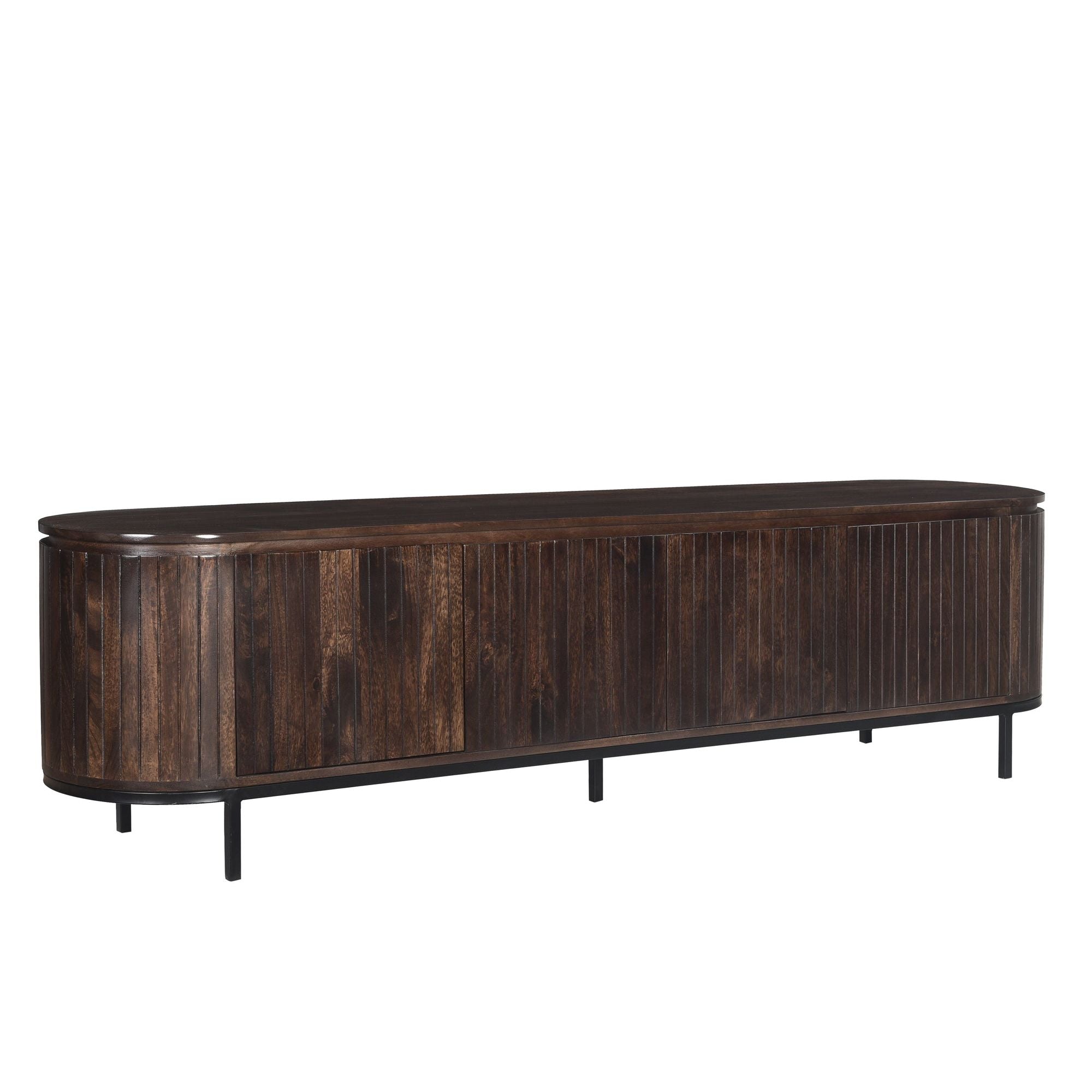 TV-meubel Noor van Livingfurn in donker mangohout Walnut, 210 cm breed