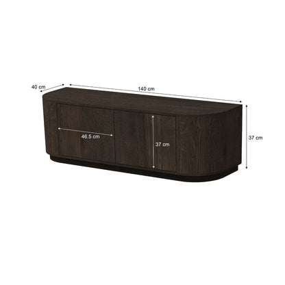 Afmetingen TV-meubel Novero 140cm: L140cm x B40cm x H45cm