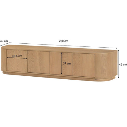 Afmetingen TV-meubel Novero 220cm: L220cm x B40cm x H45cm