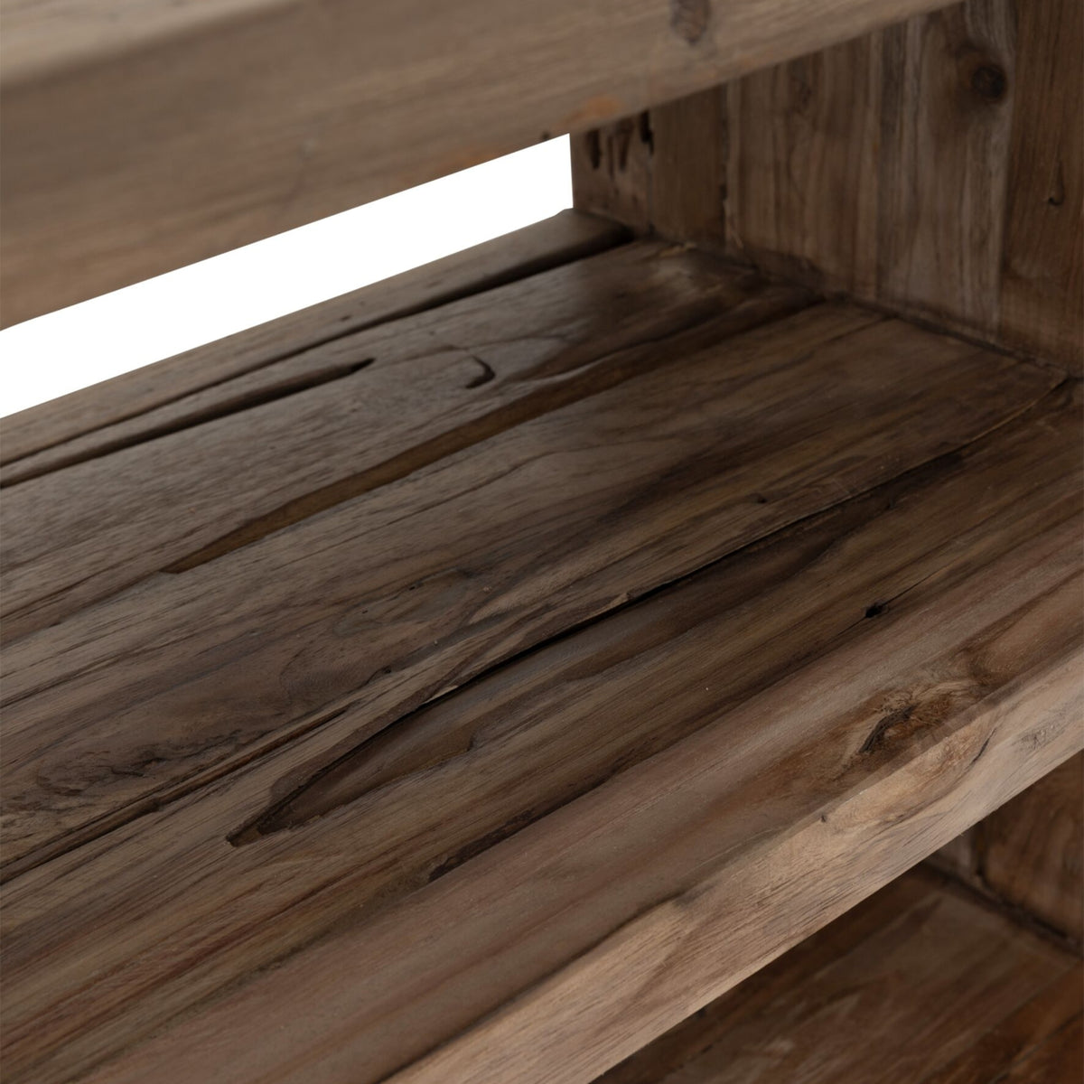 Rush tv-meubel rustiek teak met noesten en nerven detail