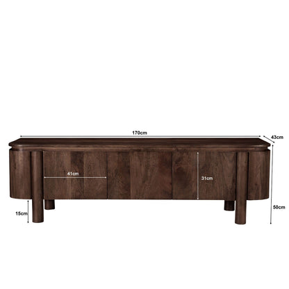 Afmetingen TV-meubel Salano 170cm: L170cm x B43cm x H50cm