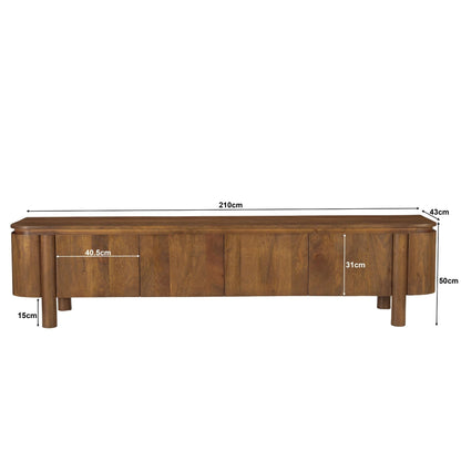 Afmetingen TV-meubel Salano 210cm: L210cm x B43cm x H50cm