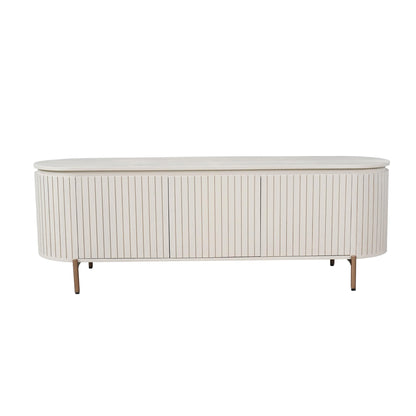 Tv meubel Solana van Starfurn in zandkleurig mangohout van 165 cm breed