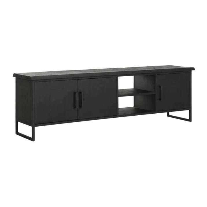 TV-meubel Black Beam 180cm zwart teakhout zijaanzicht DTP Home