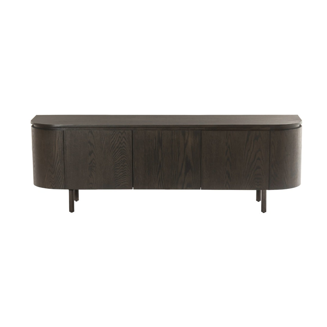 TV-meubel Tobago van Livingfurn in espresso eiken, 170 cm breed met afgeronde zijkanten