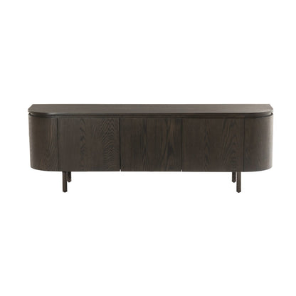 TV-meubel Tobago van Livingfurn in espresso eiken, 170 cm breed met afgeronde zijkanten