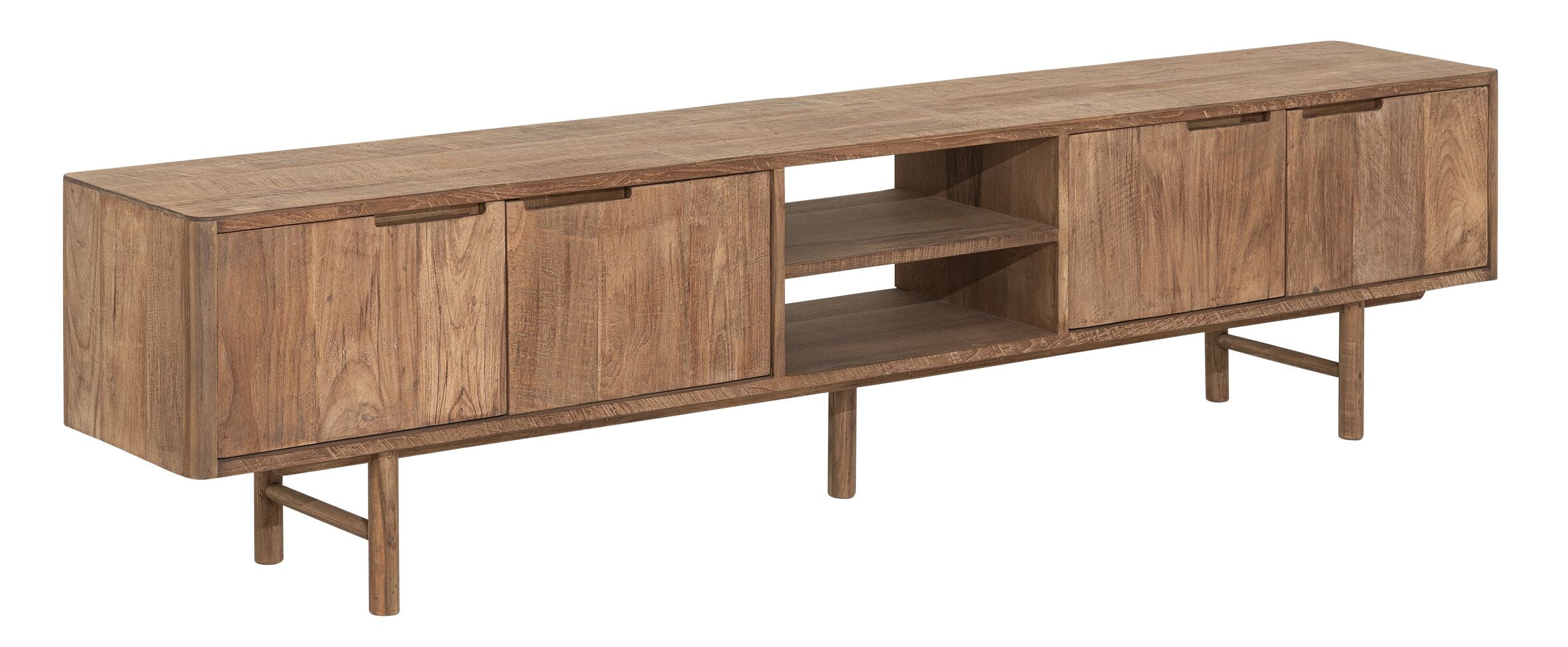 TV stand Bliss No.2 large, 4 doors, 2 open racks - - DTP Home - livinglovely.nl