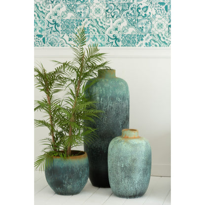 Vaas Vintage Keramiek Azuurblauw Large J-Line