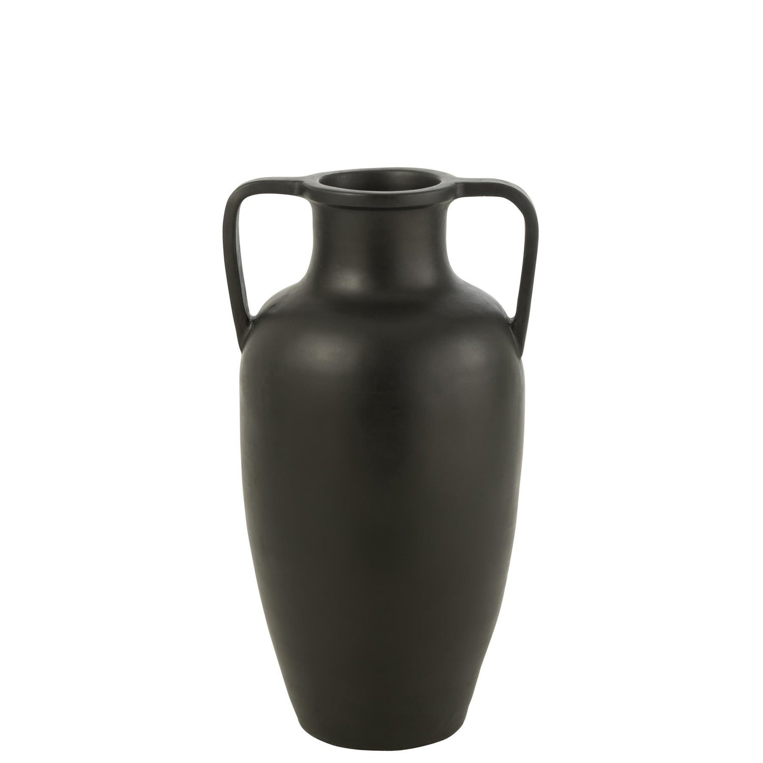 Vaas 2 Armen Terracotta Zwart 66cm Large - Vaas - J-Line - livinglovely.nl