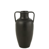 Vaas 2 Armen Terracotta Zwart 66cm Large - Vaas - J-Line - livinglovely.nl